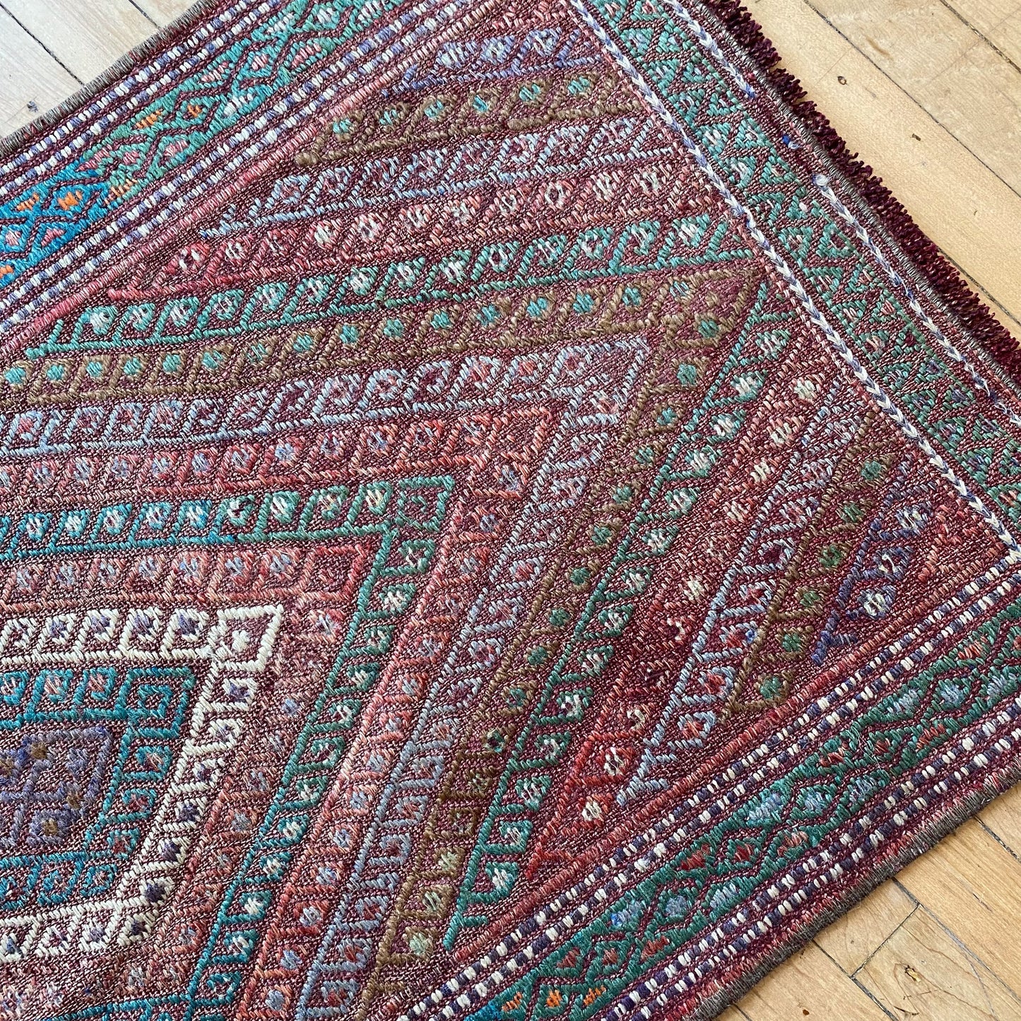 Vintage Hand-Woven Turkish Mini Rug (1'6" x 2'9.5")