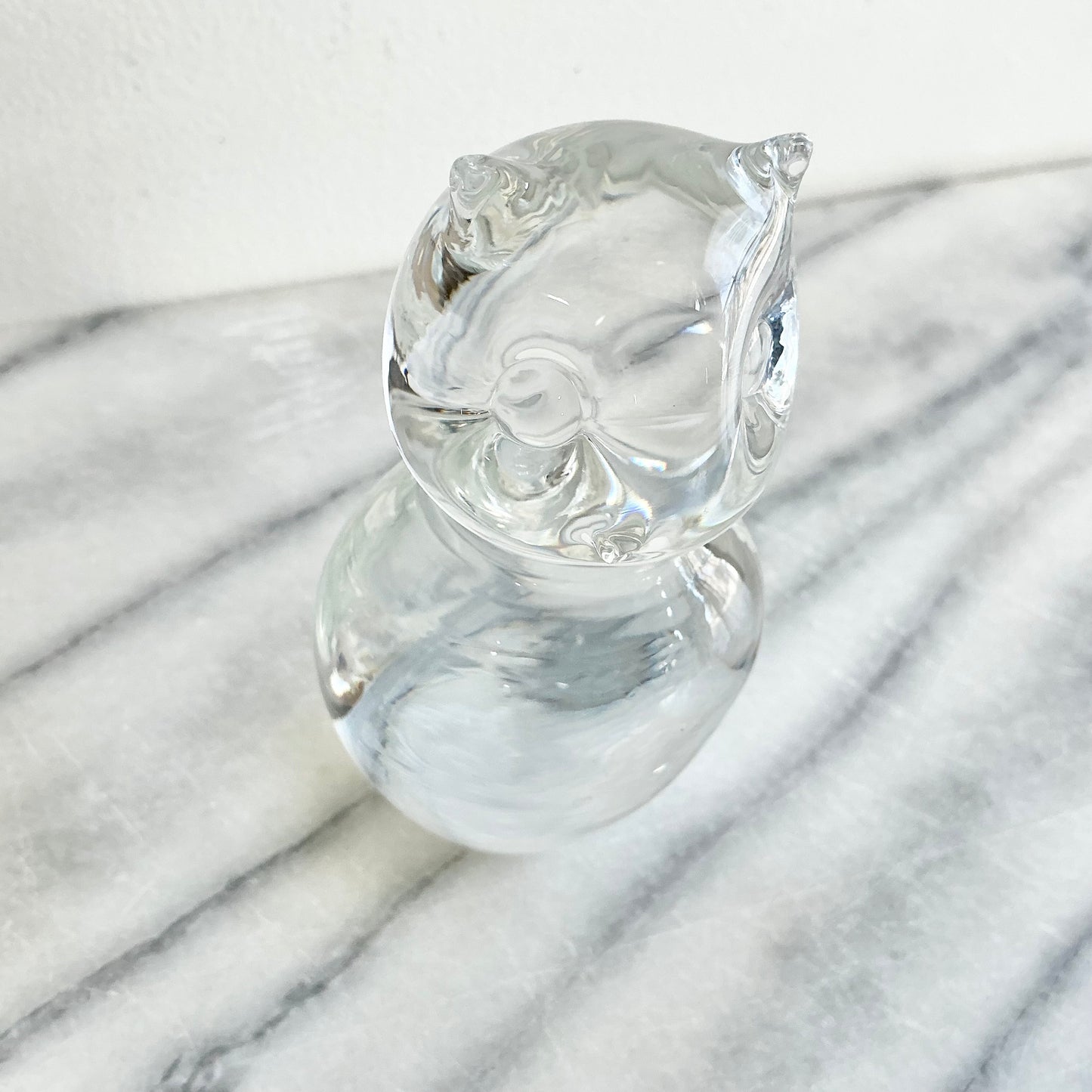 Vintage Glass Owl Figure / Paperweight