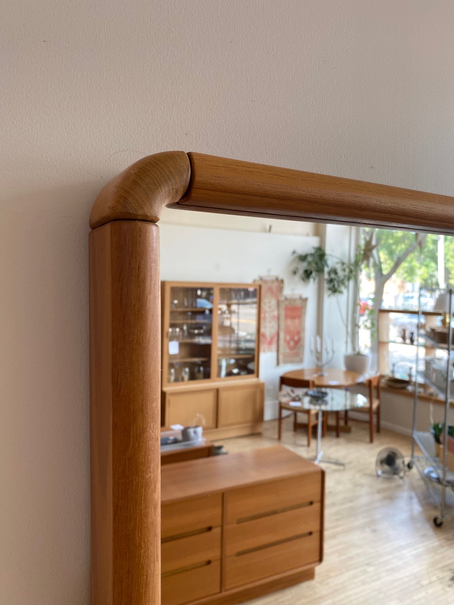 Large Contemporary Teak Mirror (27.5 x 45.5)