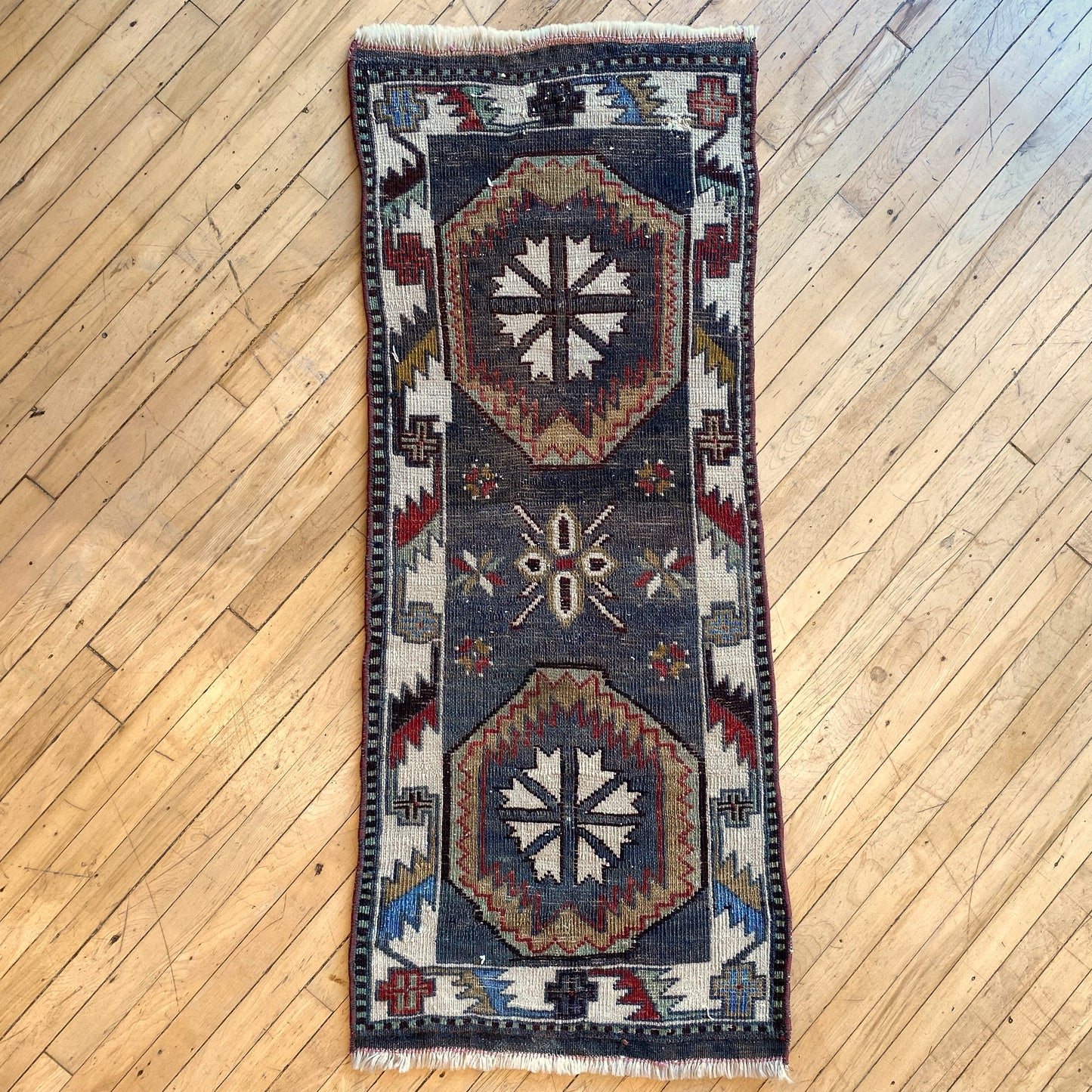 Vintage Turkish Mini Rug (3’6” x 1’5.5”)