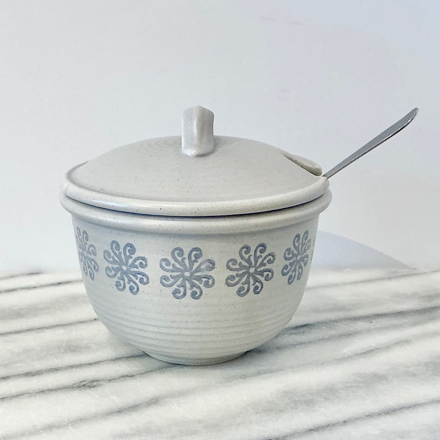 Vintage Ceramic Sugar Bowl with Lid