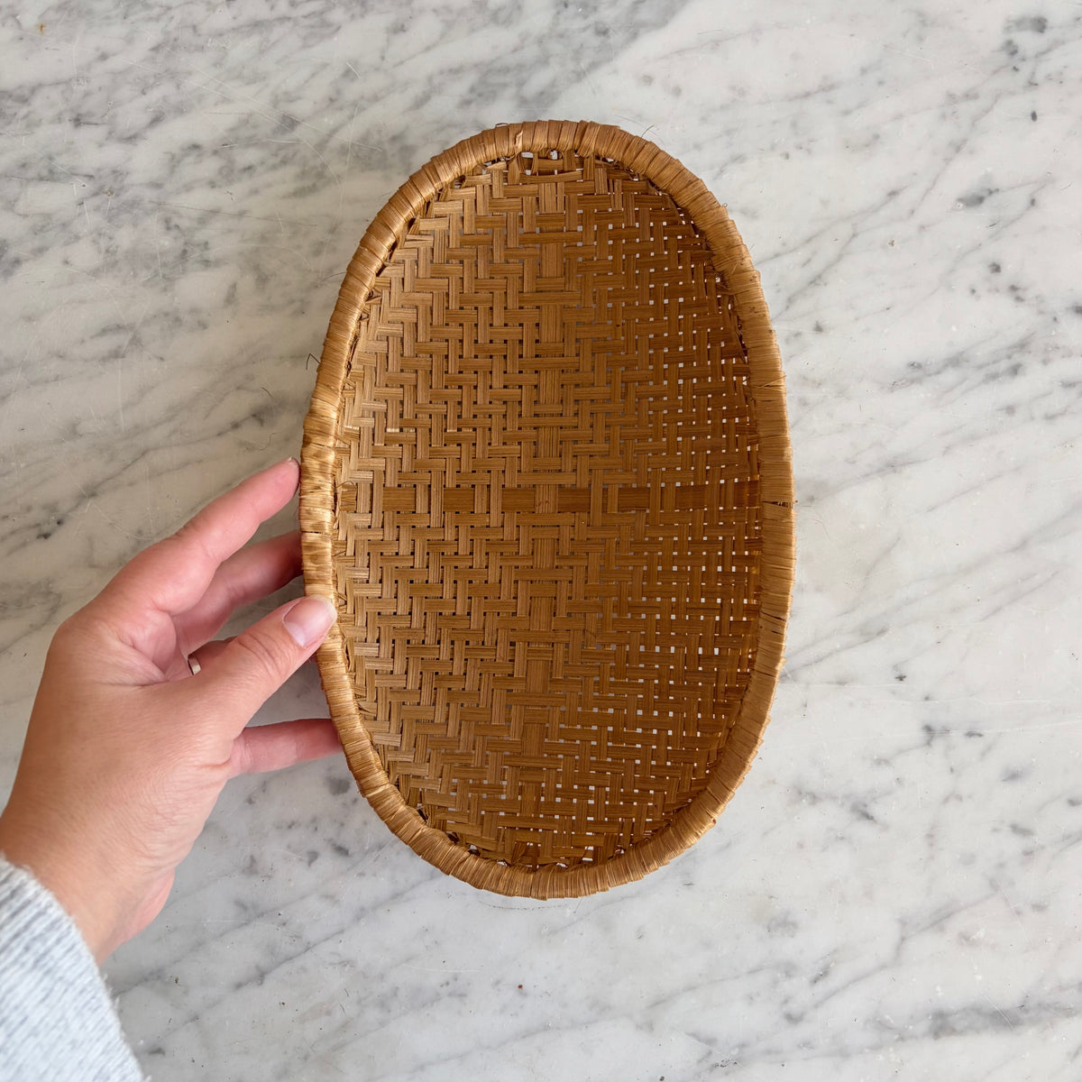 Smoked Oval Bamboo Tray, Choose Size