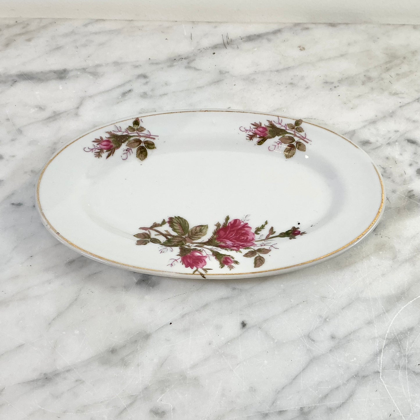 Small Vintage Rose Dishes, Choose Size