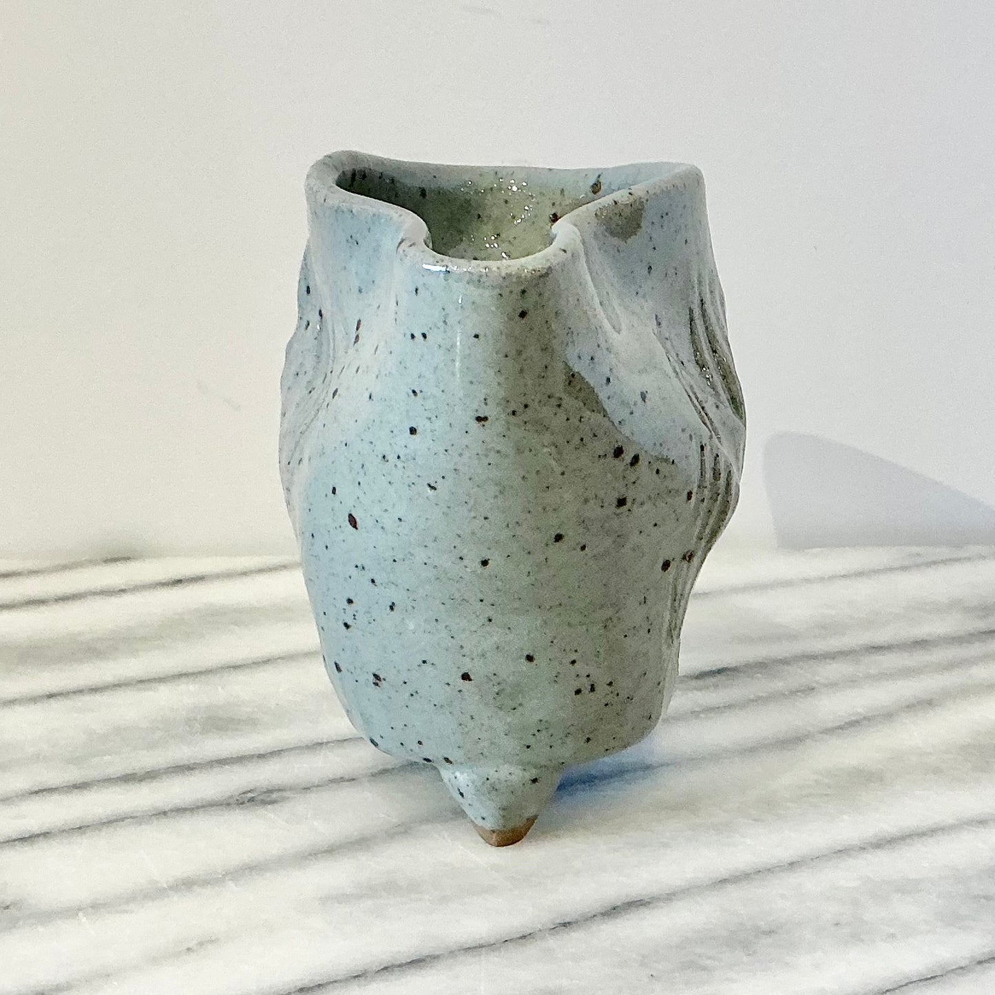 Vintage Squished Pottery Creamer / Vase