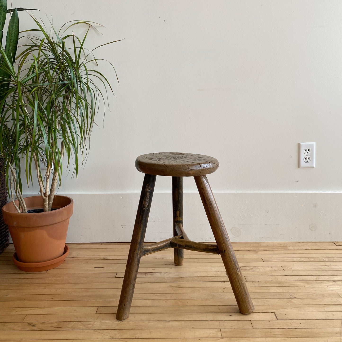 Antique 3-legged Wooden Milking Stool