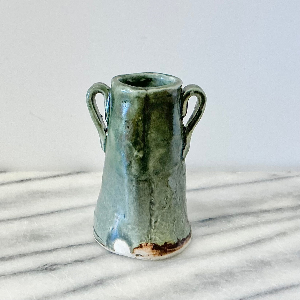 Vintage Mini Pottery Vase with Handles