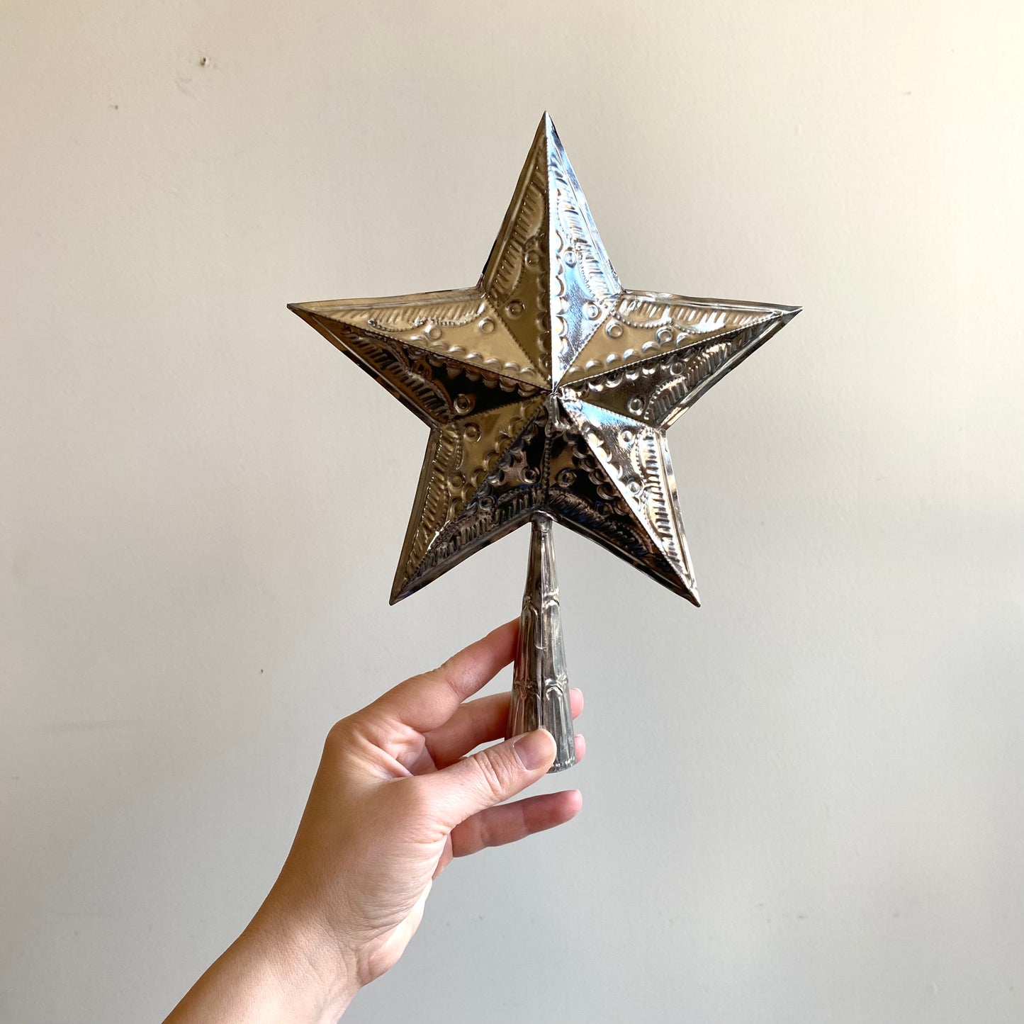 Embossed Tin Star Tree Topper