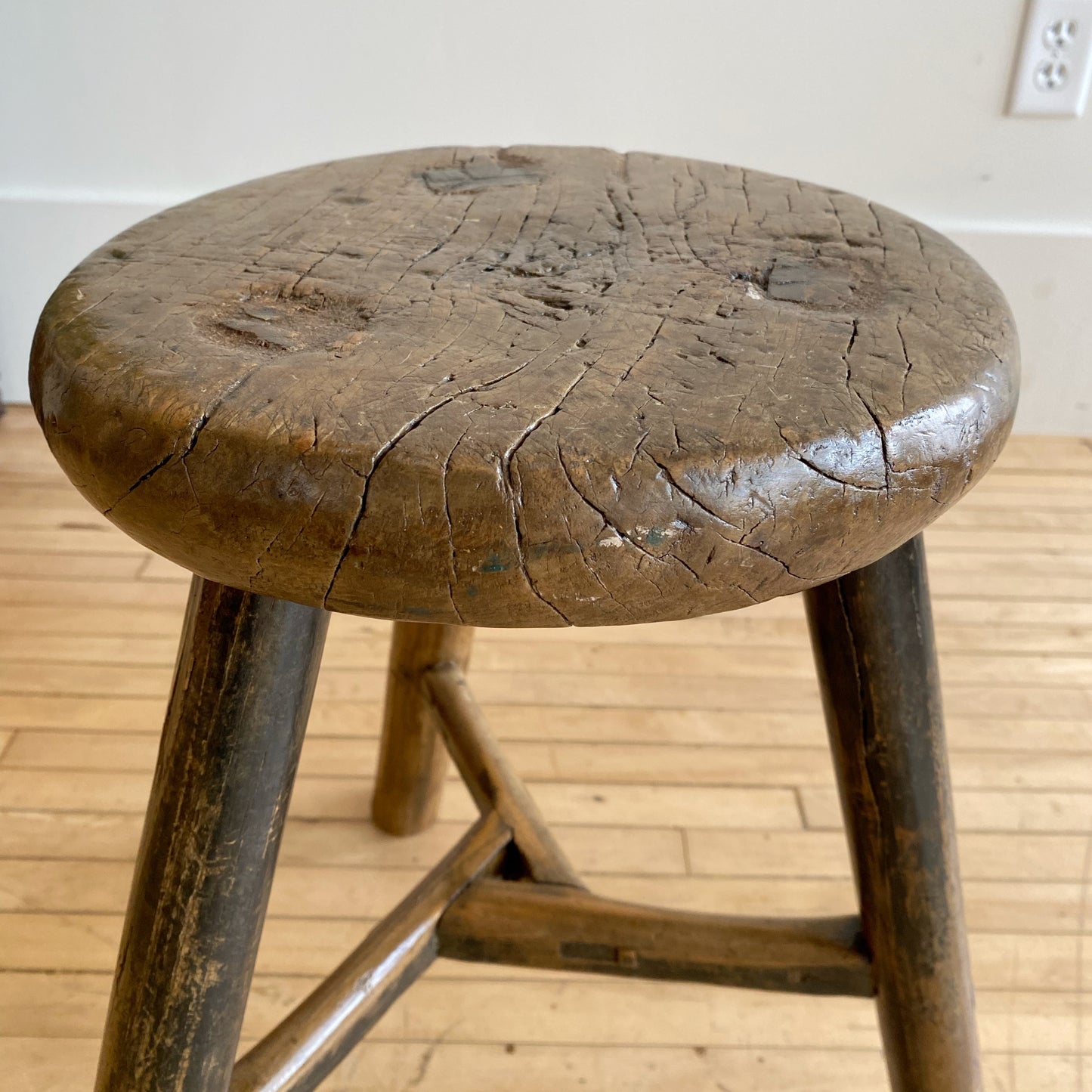 Antique 3-legged Wooden Milking Stool