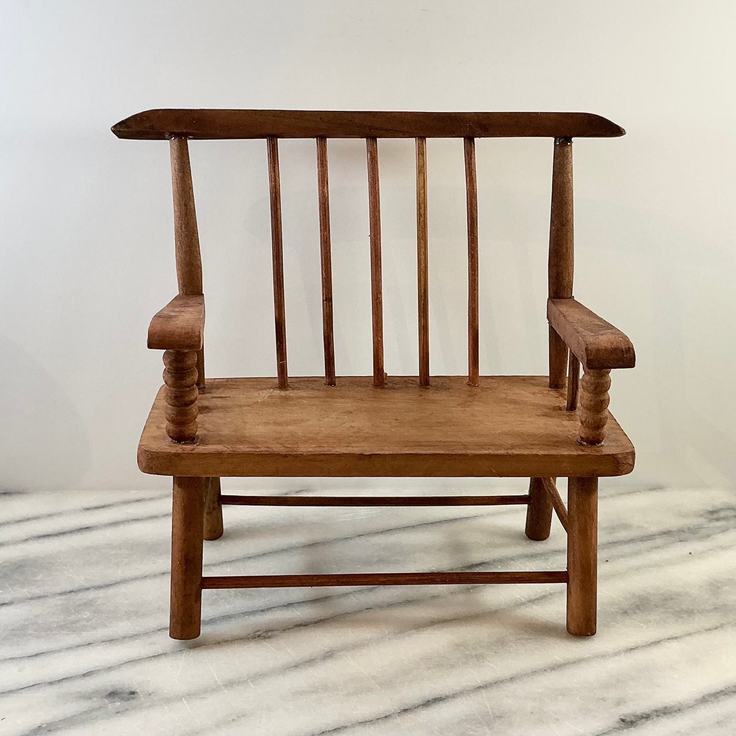 Vintage Miniature Folksy Wooden Bench