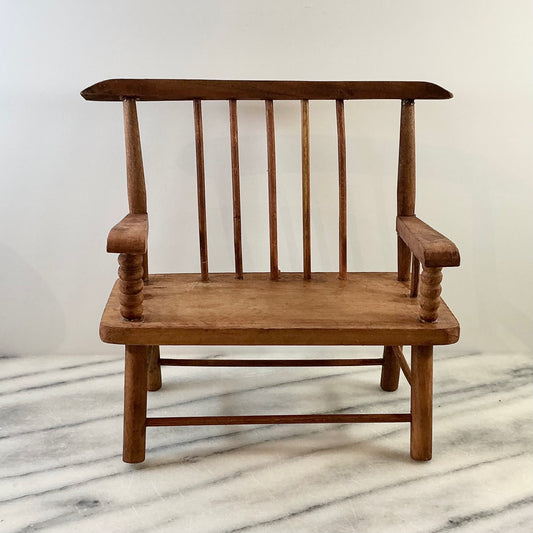 Vintage Miniature Folksy Wooden Bench