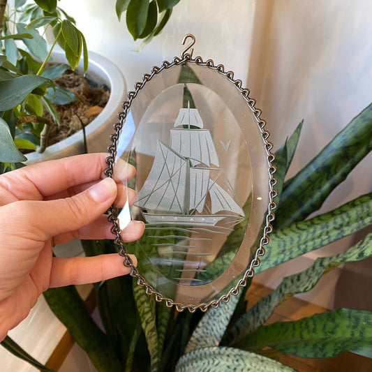 Vintage Glass Ship Sun-catcher