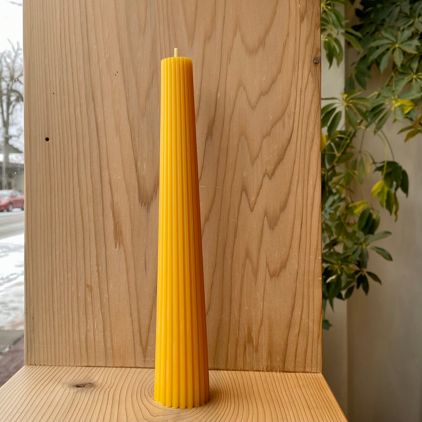 Fluted Beeswax Taper