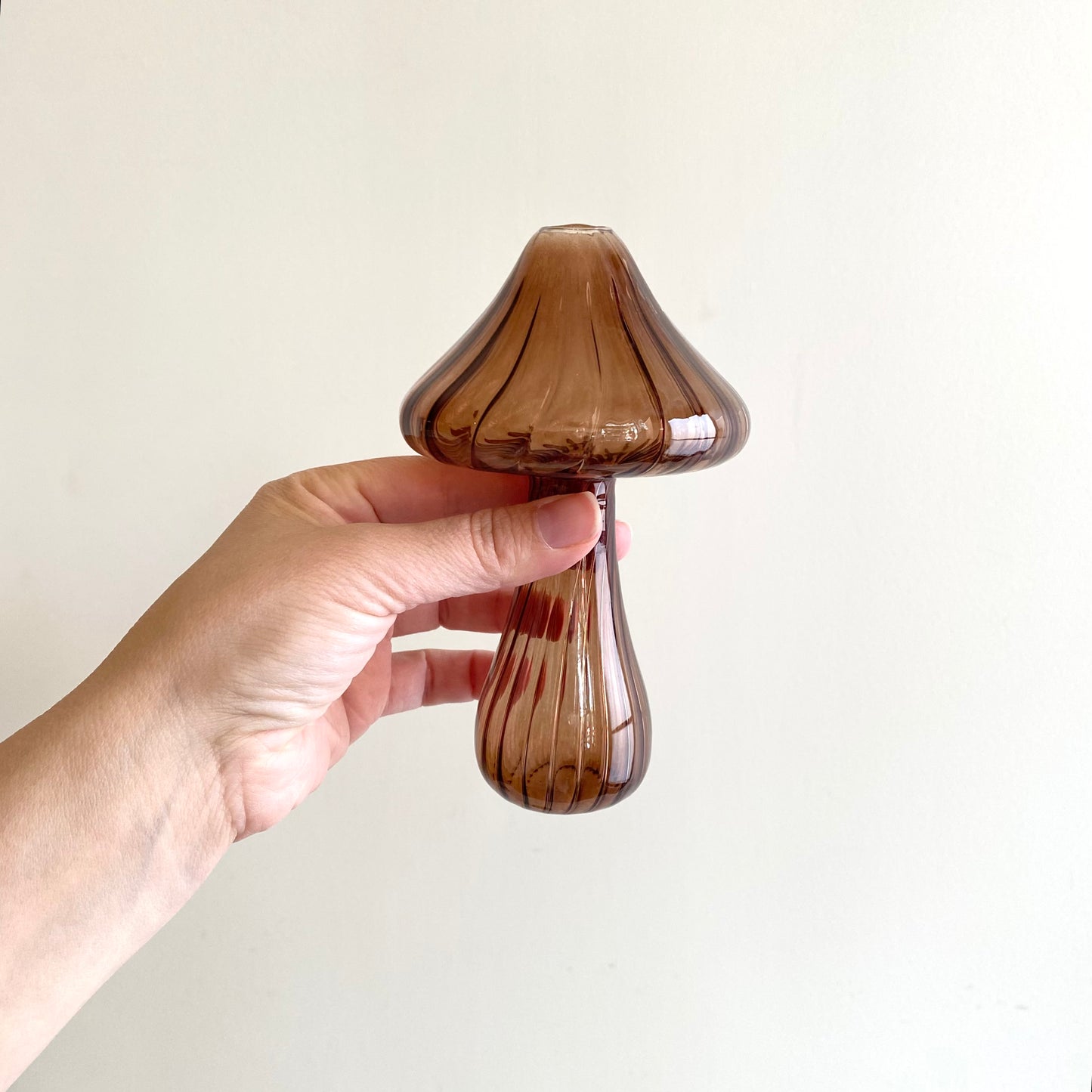 Glass Mushroom Vase, Choose Color