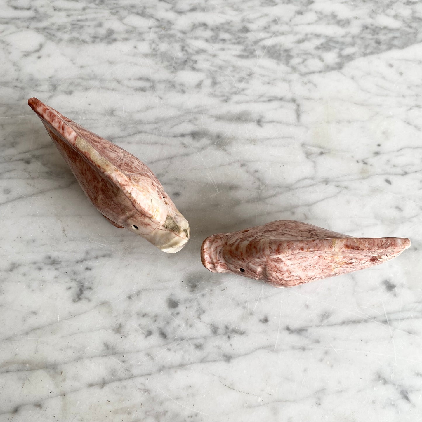 Pair of Vintage Pink Marble Fish