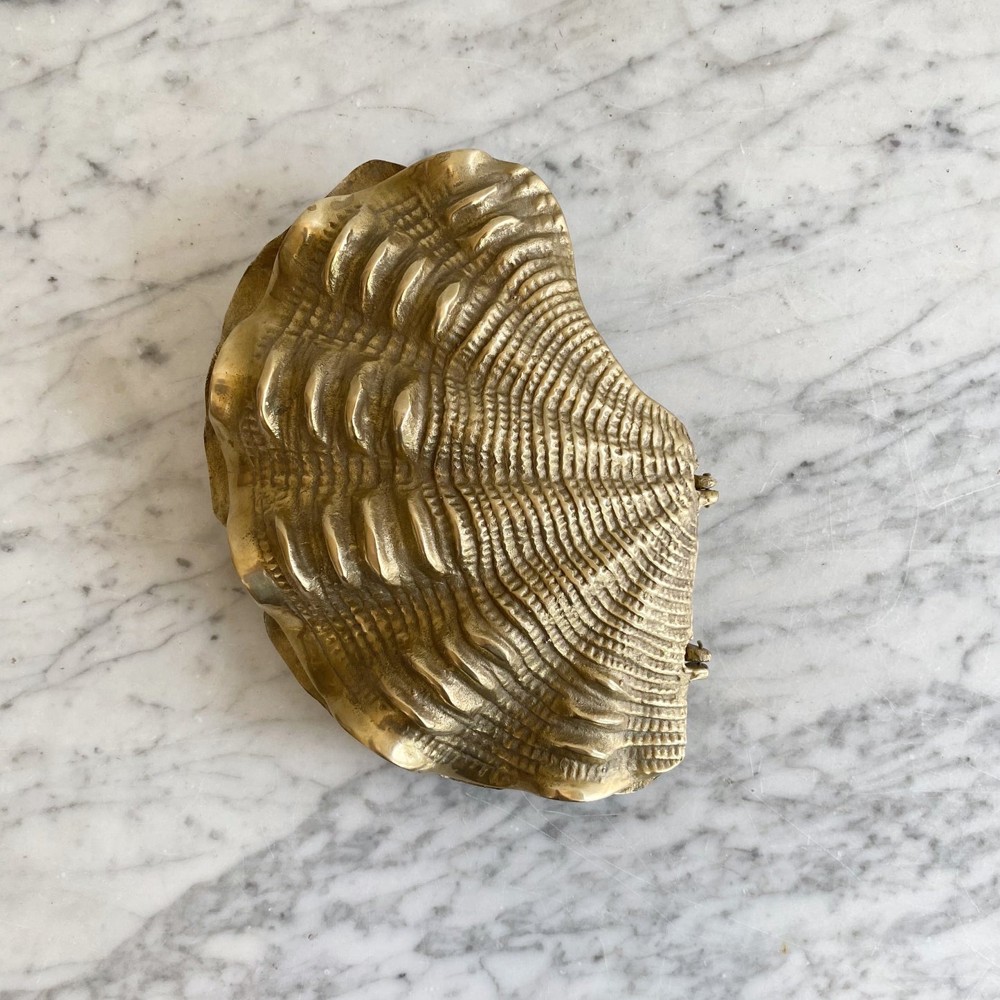 XL Vintage Brass Oyster Shell (NAUTICAL COLLECTION)