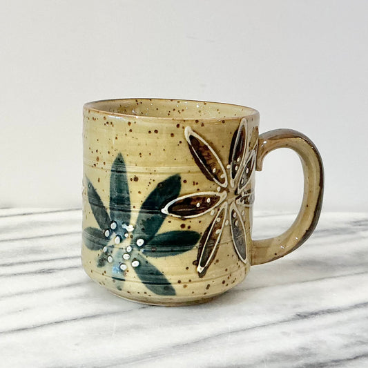 Vintage Flower Stoneware Mug