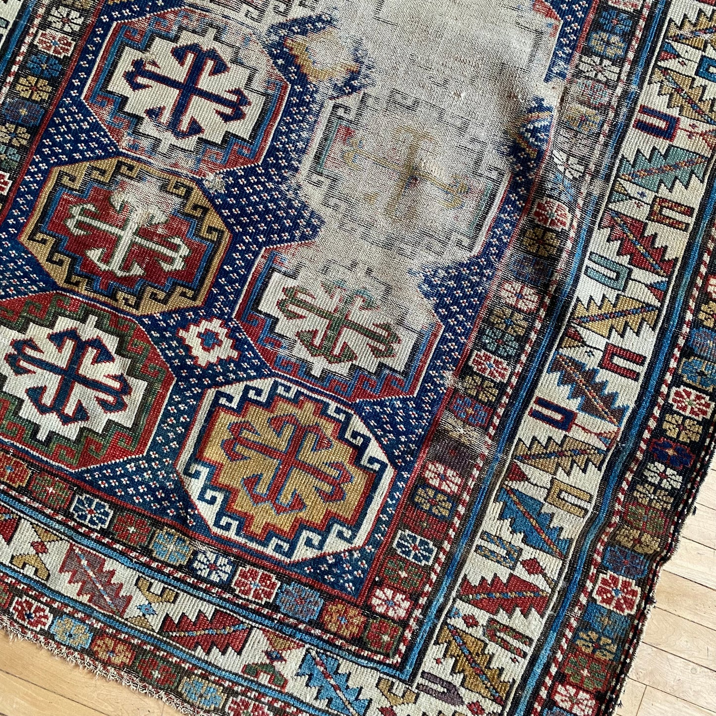 Antique Hand-knotted Russian Shirvan Rug (3'5" x 6'9")