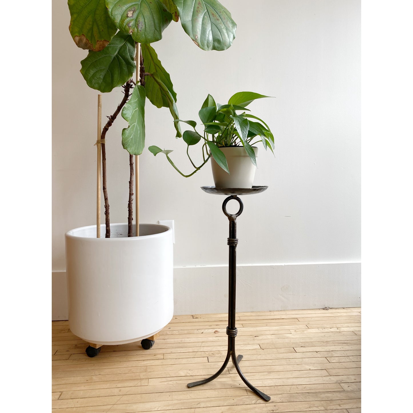 XXL Found Iron Candle Stand, 25"