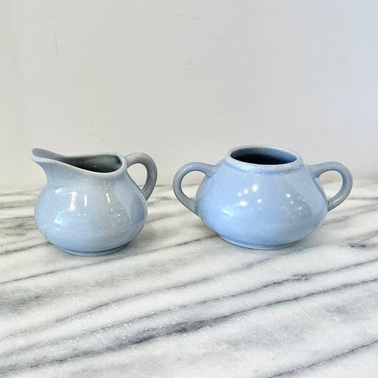 Vintage Baby Blue Creamer + Sugar Set