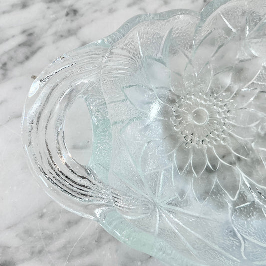 Vintage Indian Glass Lily Relish Dish