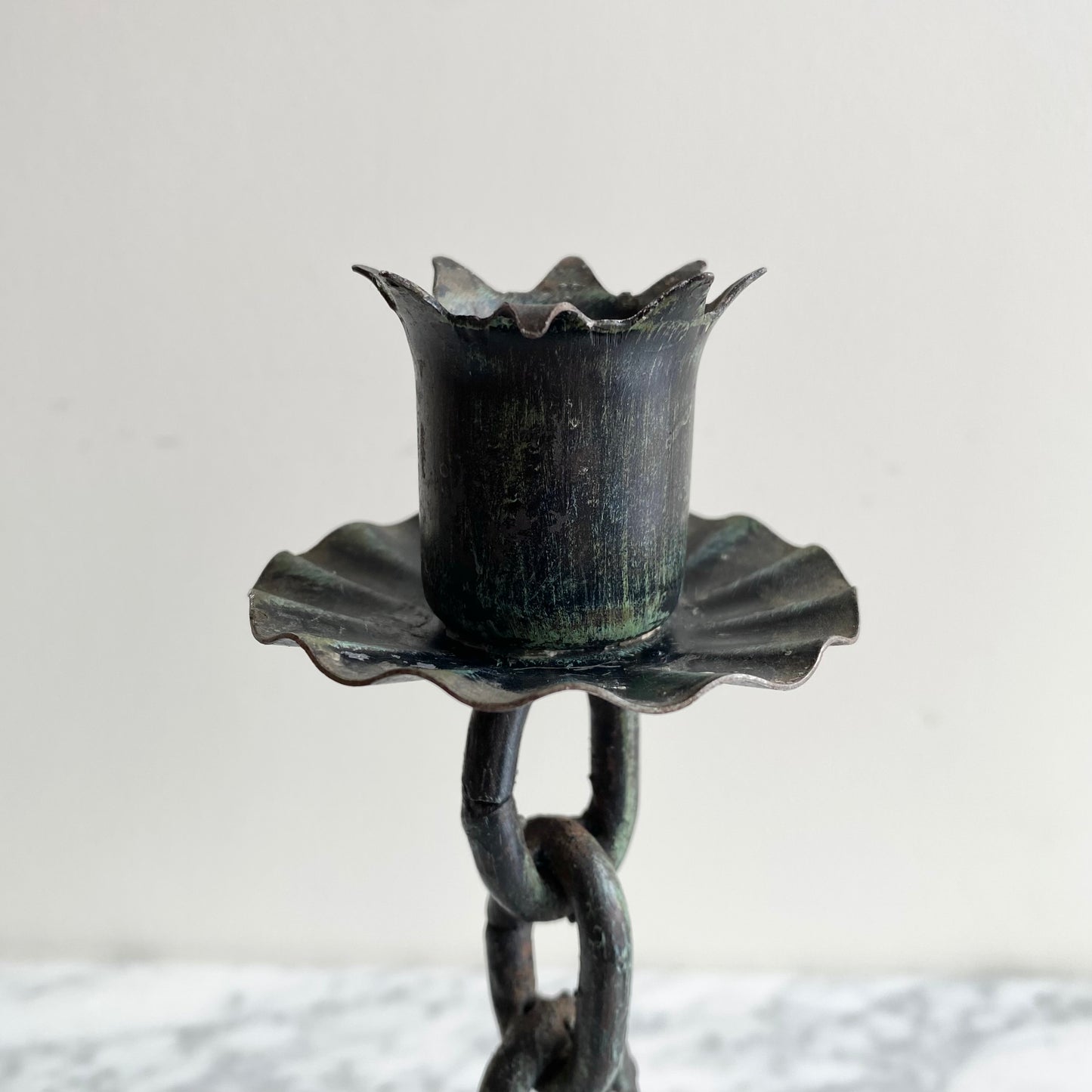 Vintage Iron “Chain” Candle Holder