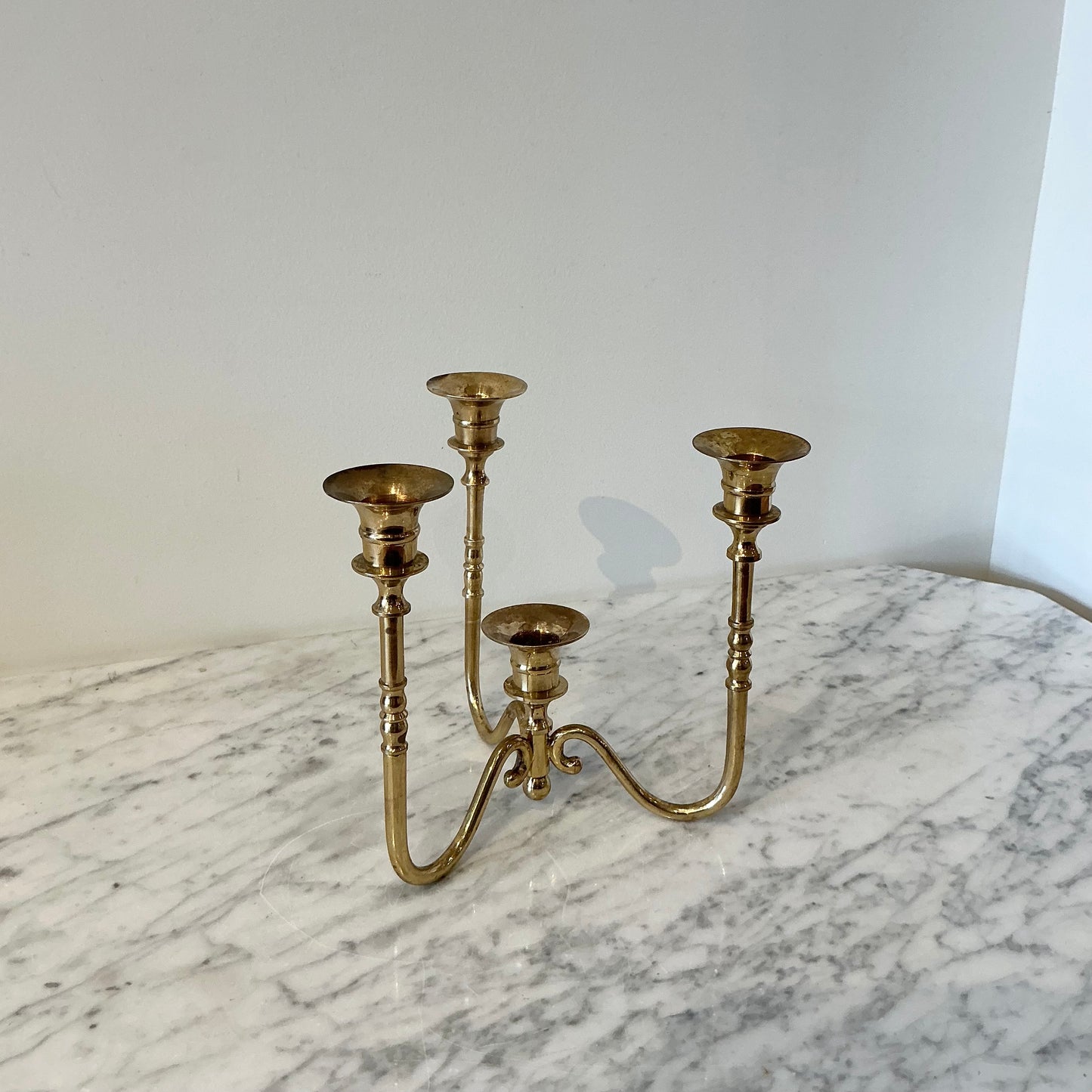 Vintage Brass 3 Armed Table Candelabra