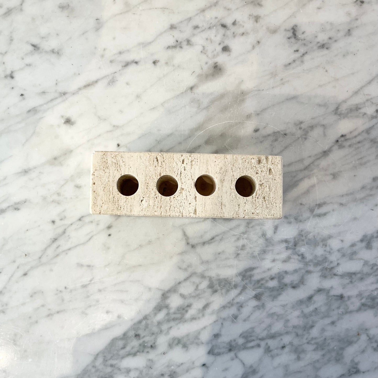 Found Travertine Marble Organizer
