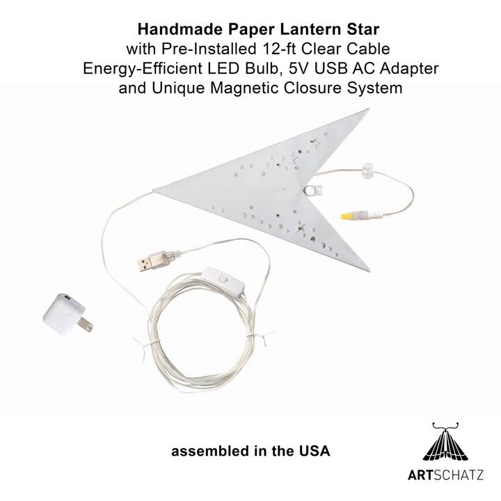 White 9-Point Twinkle Star, 16"