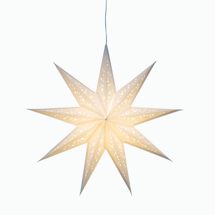 White 9-Point Twinkle Star, 16"