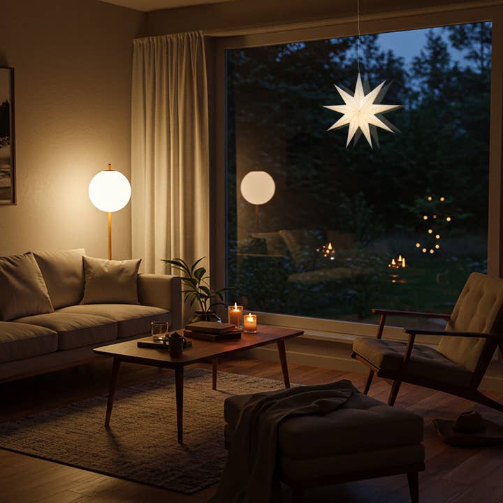 White 9-Point Twinkle Star, 16"