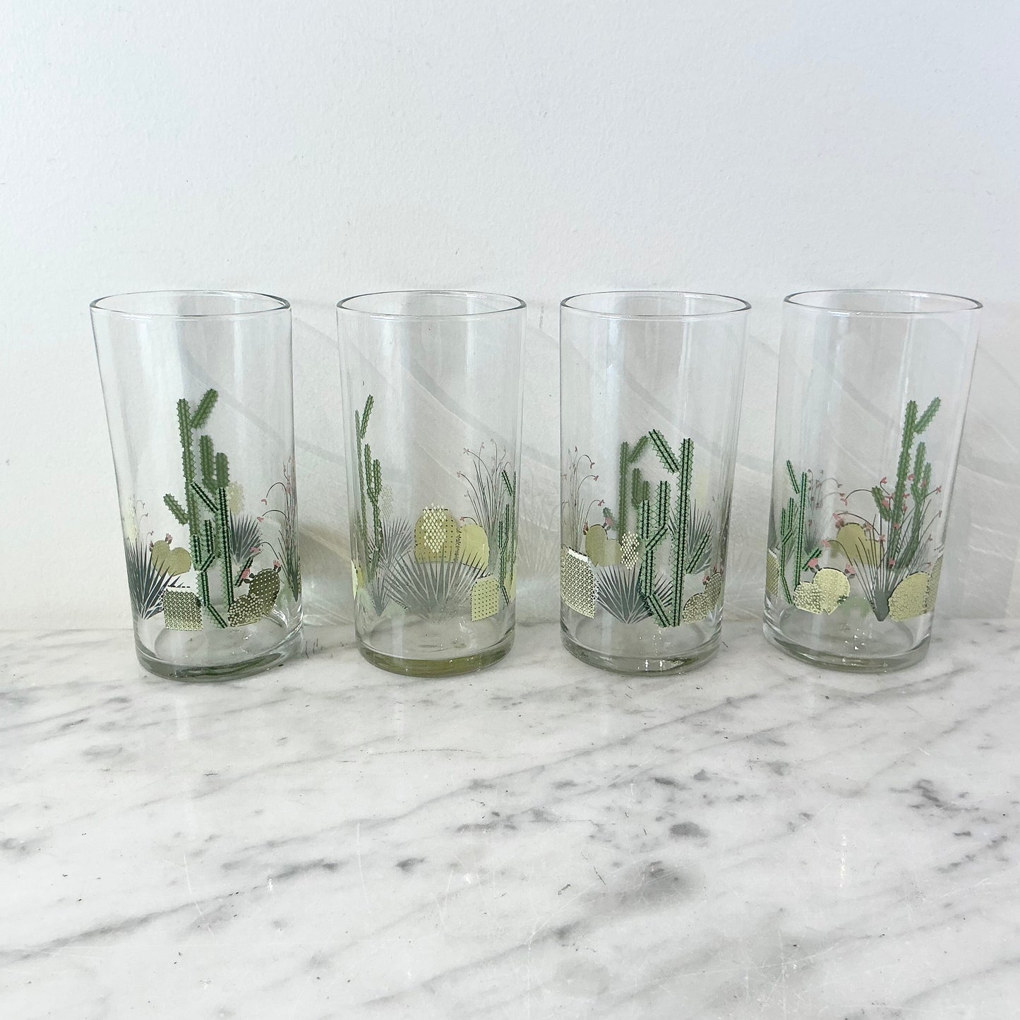 S/4 Vintage Cactus Glasses