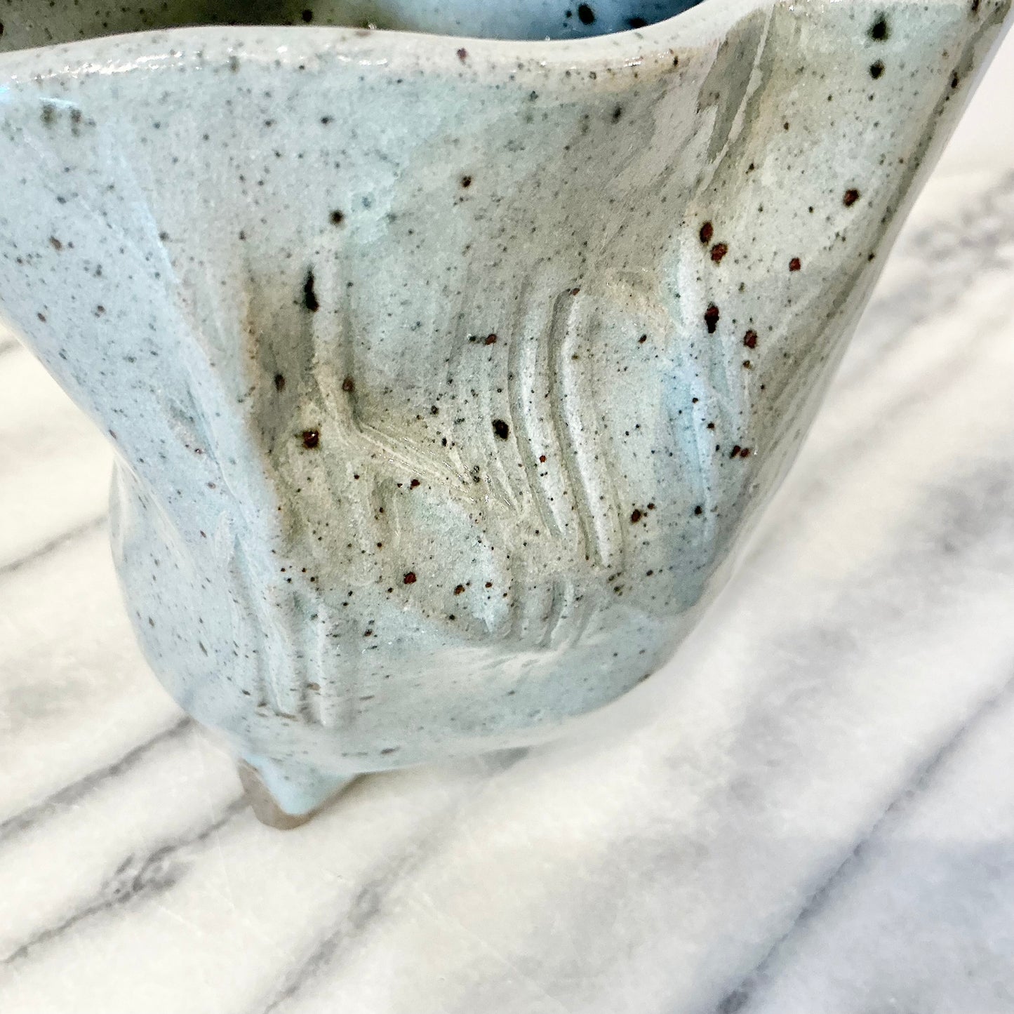 Vintage Squished Pottery Creamer / Vase