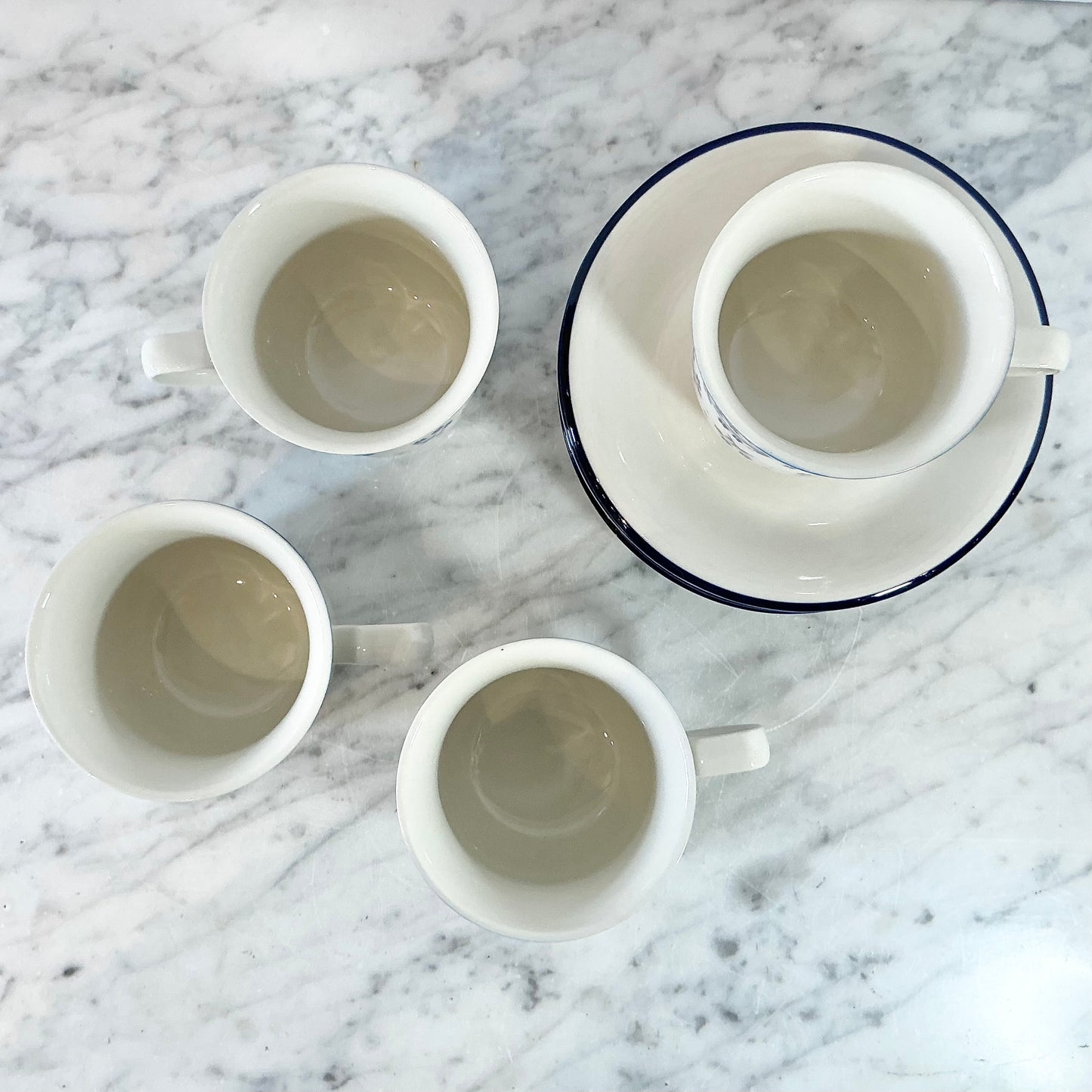 Vintage Blue Floral Cup + Saucer Set