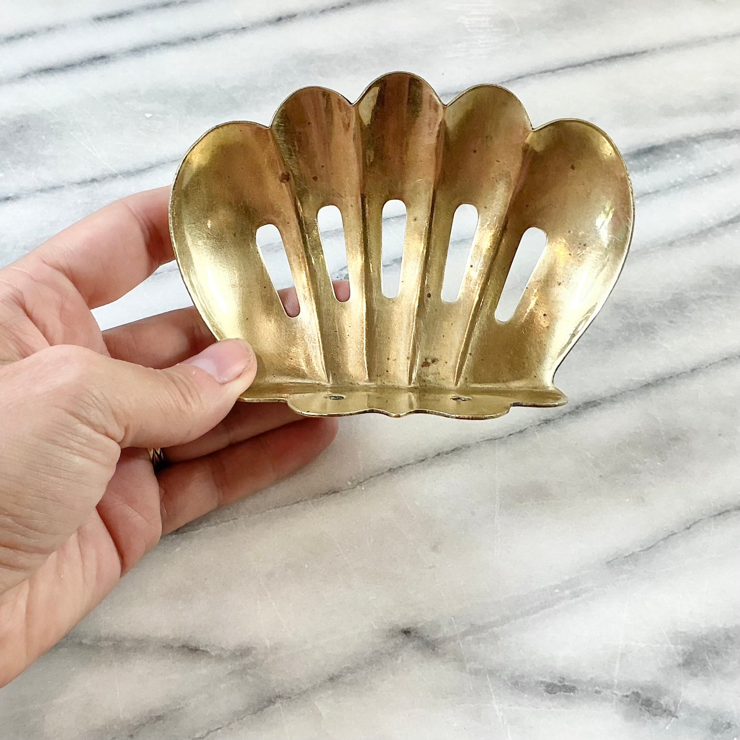 Vintage Brass Shell Soap Holder