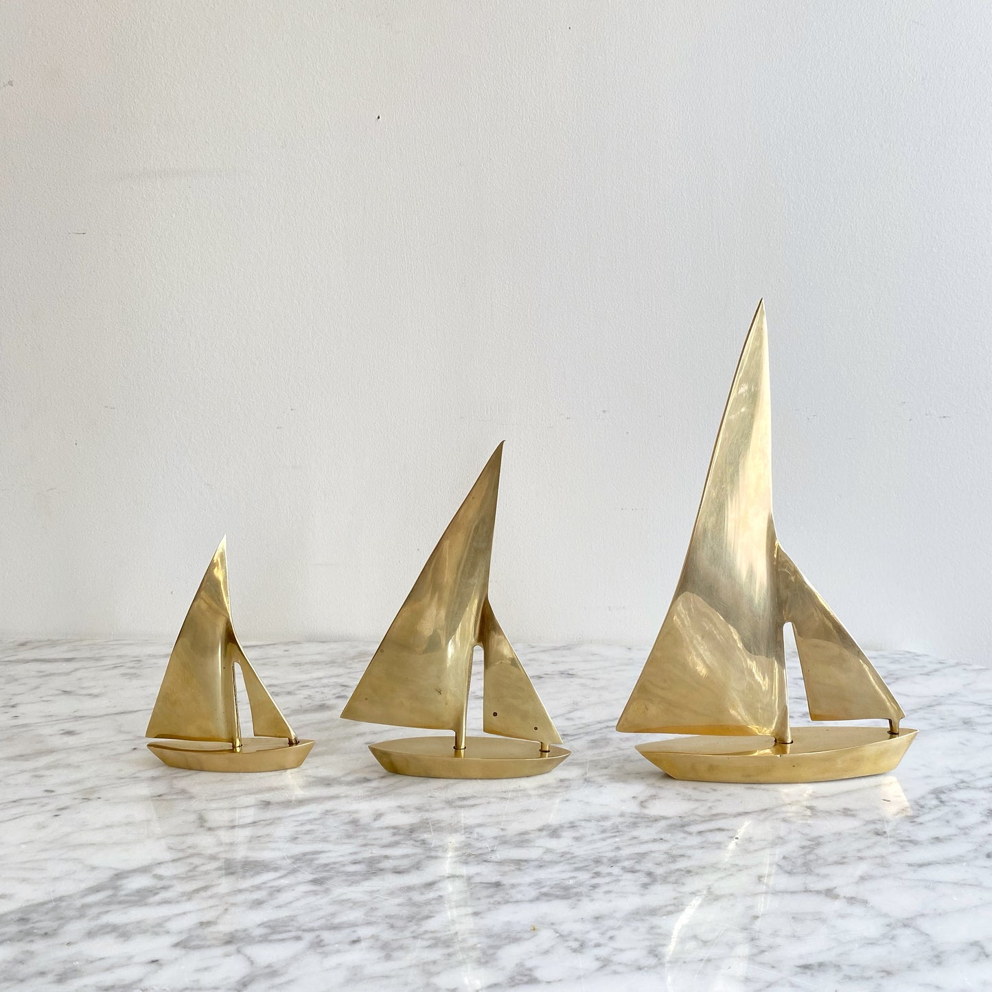 Small Vintage Brass Sailboat, 5.25” (NAUTICAL COLLECTION)