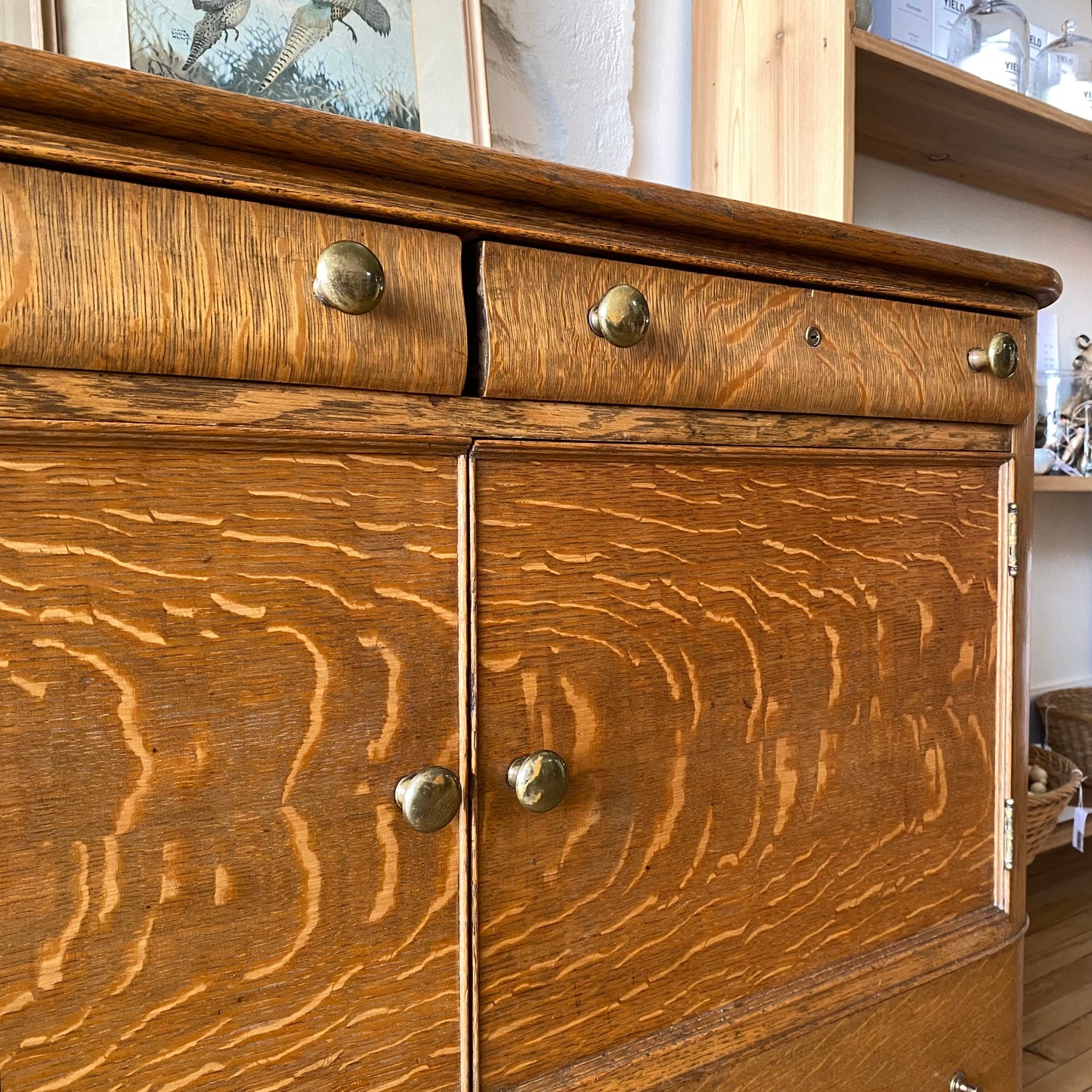 Antique Quarter-sawn Oak Cabinet