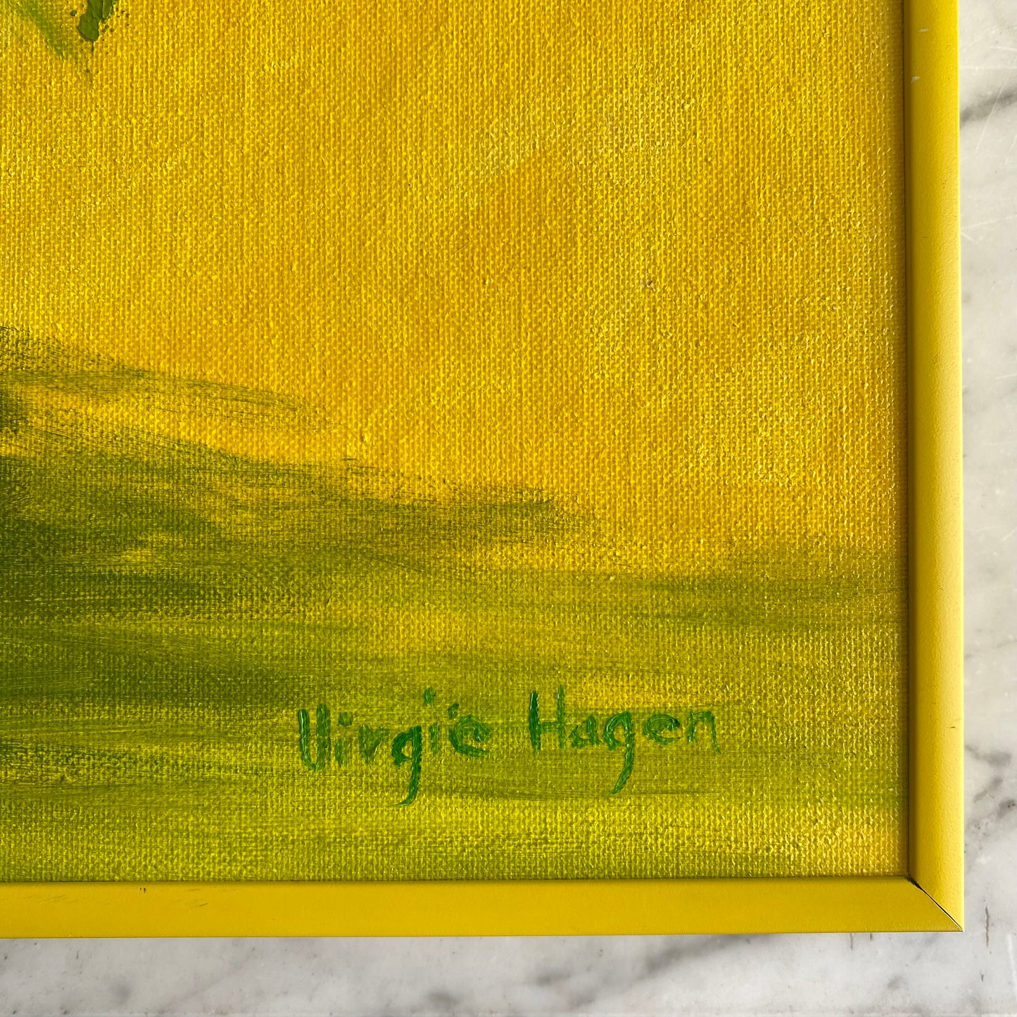Vintage Original Yellow Flower Painting, Circa 1978
