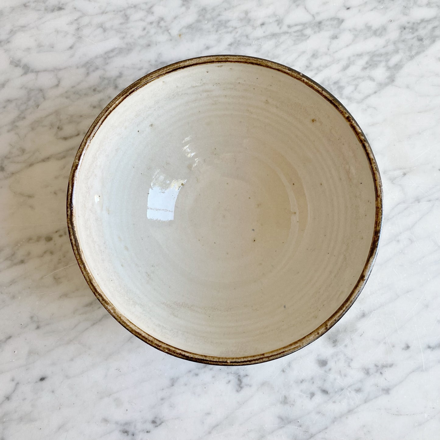 Vintage Pottery Bowl with "Wavy" Rim