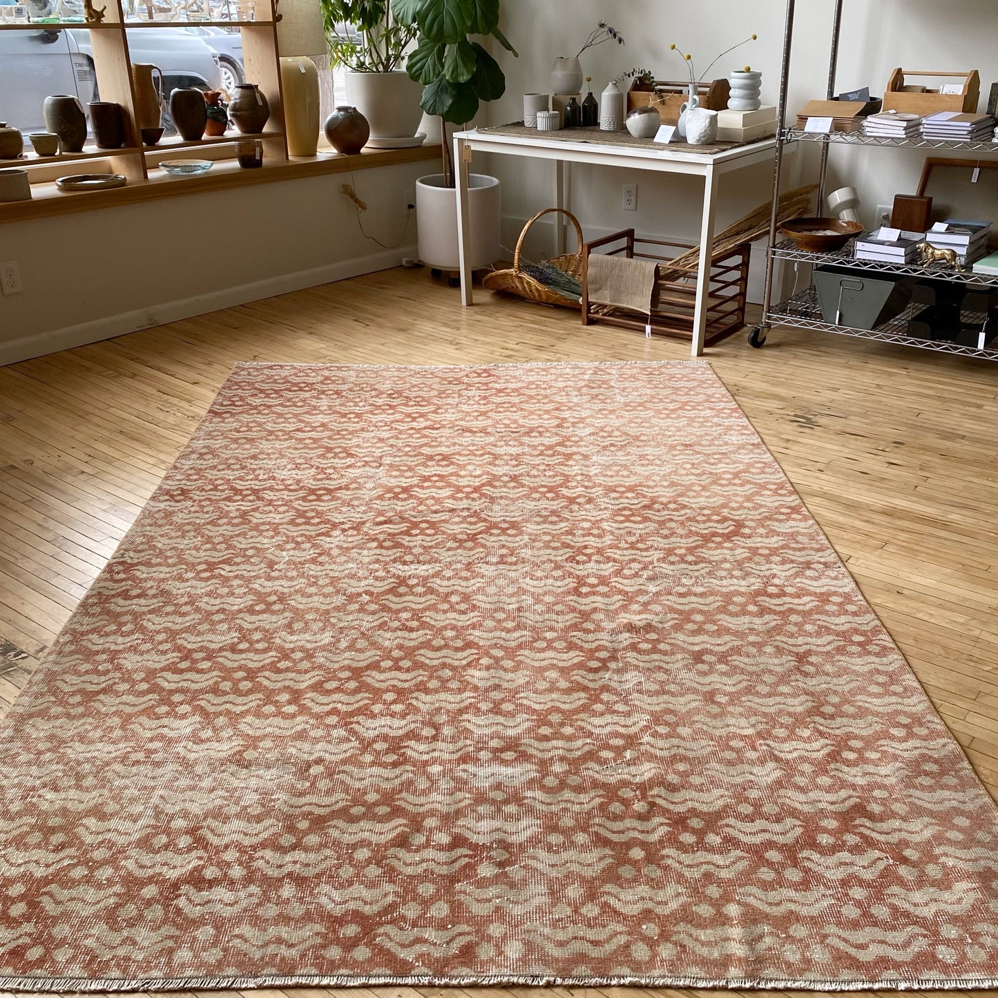"INES" Vintage Hand-knotted Rug (5’11” x 9’2”)