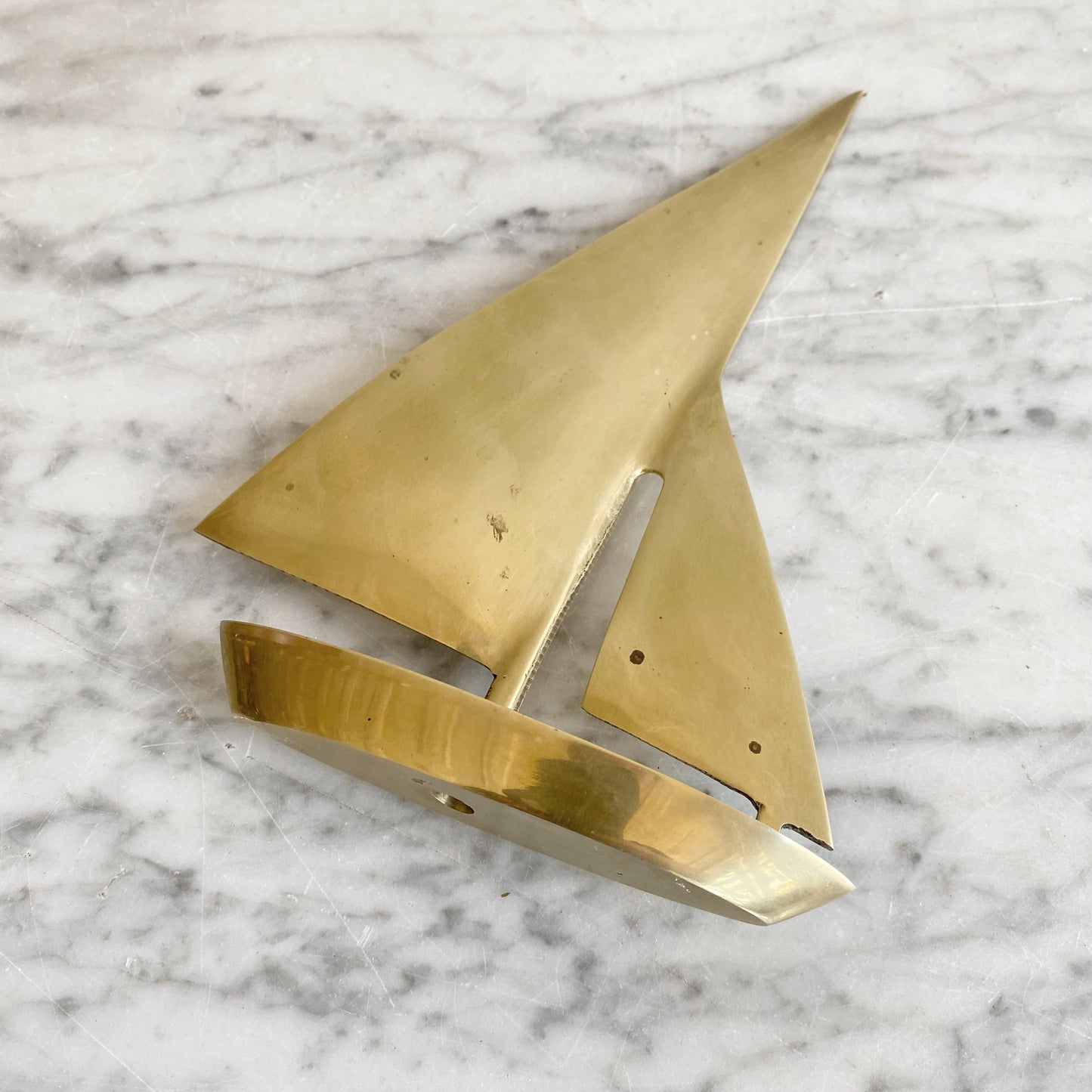 Medium Vintage Brass Sailboat, 7.5” (NAUTICAL COLLECTION)