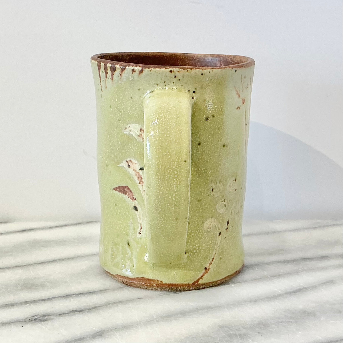 Vintage Funky Chartreuse Pottery Mug