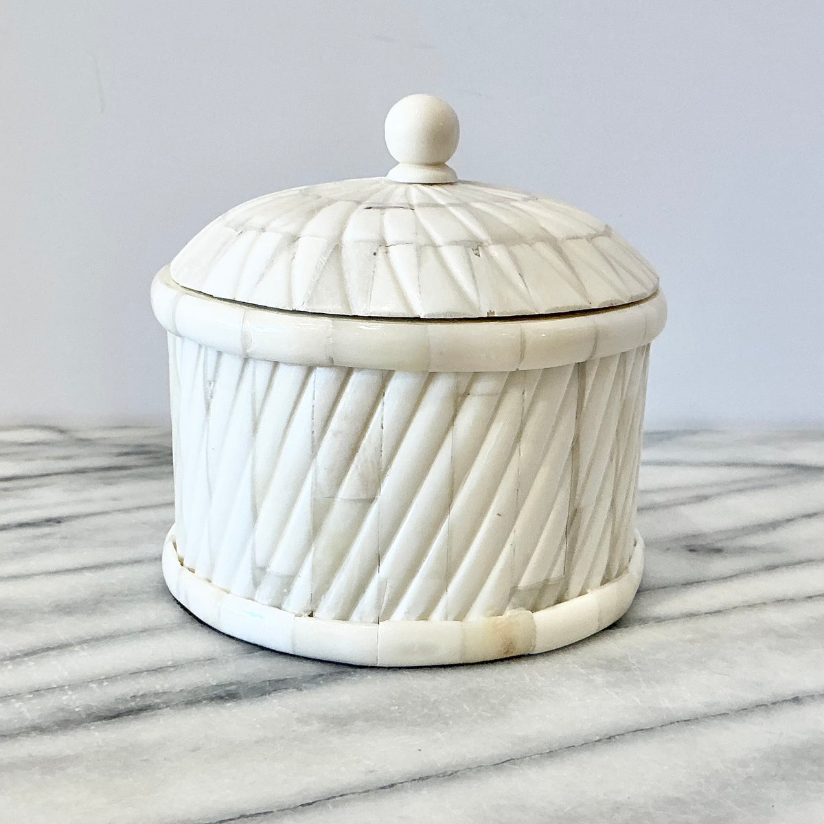 Vintage Cylinder Container, Bone