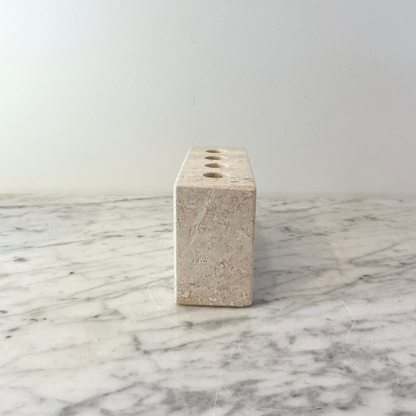 Found Travertine Marble Organizer