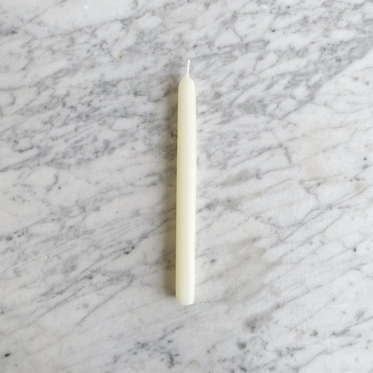 8" SINGLE Beeswax Taper Candle, White