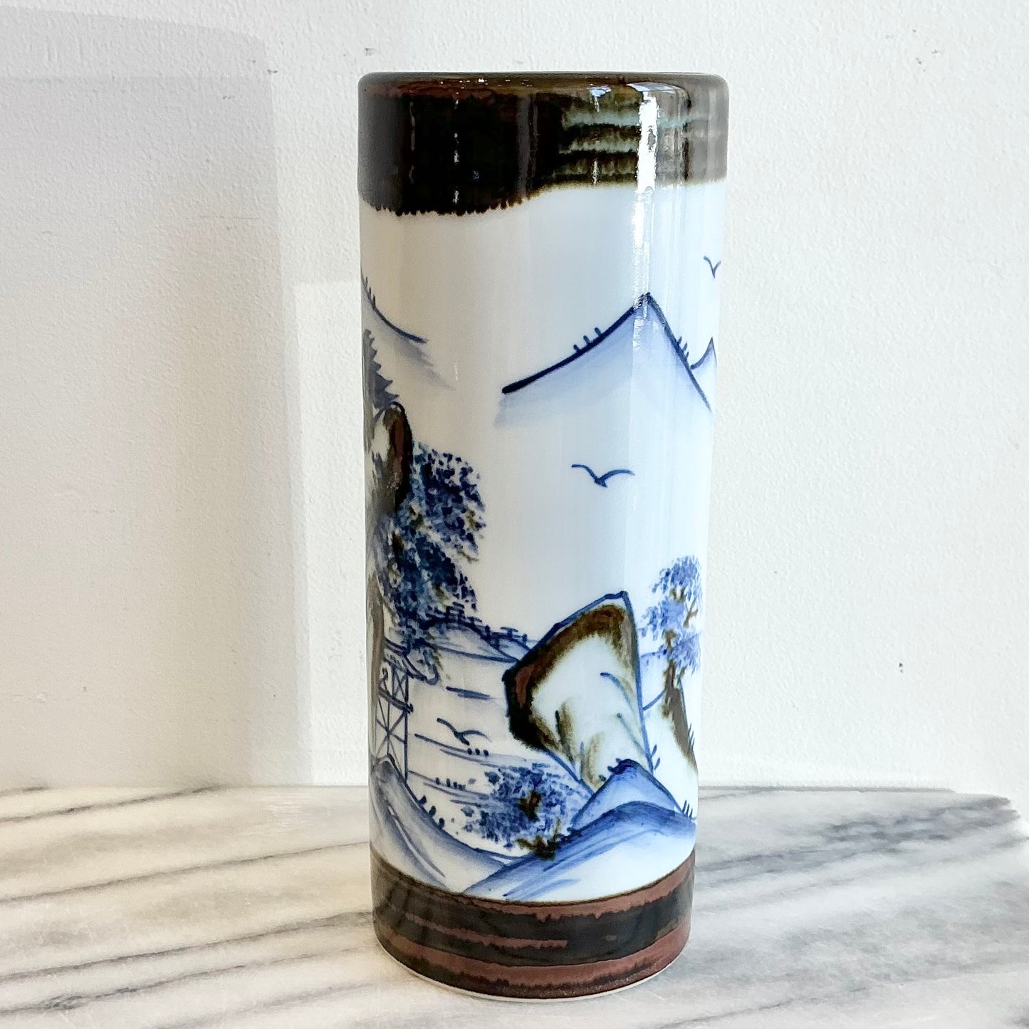 Vintage Ceramic Painted Asian Vase