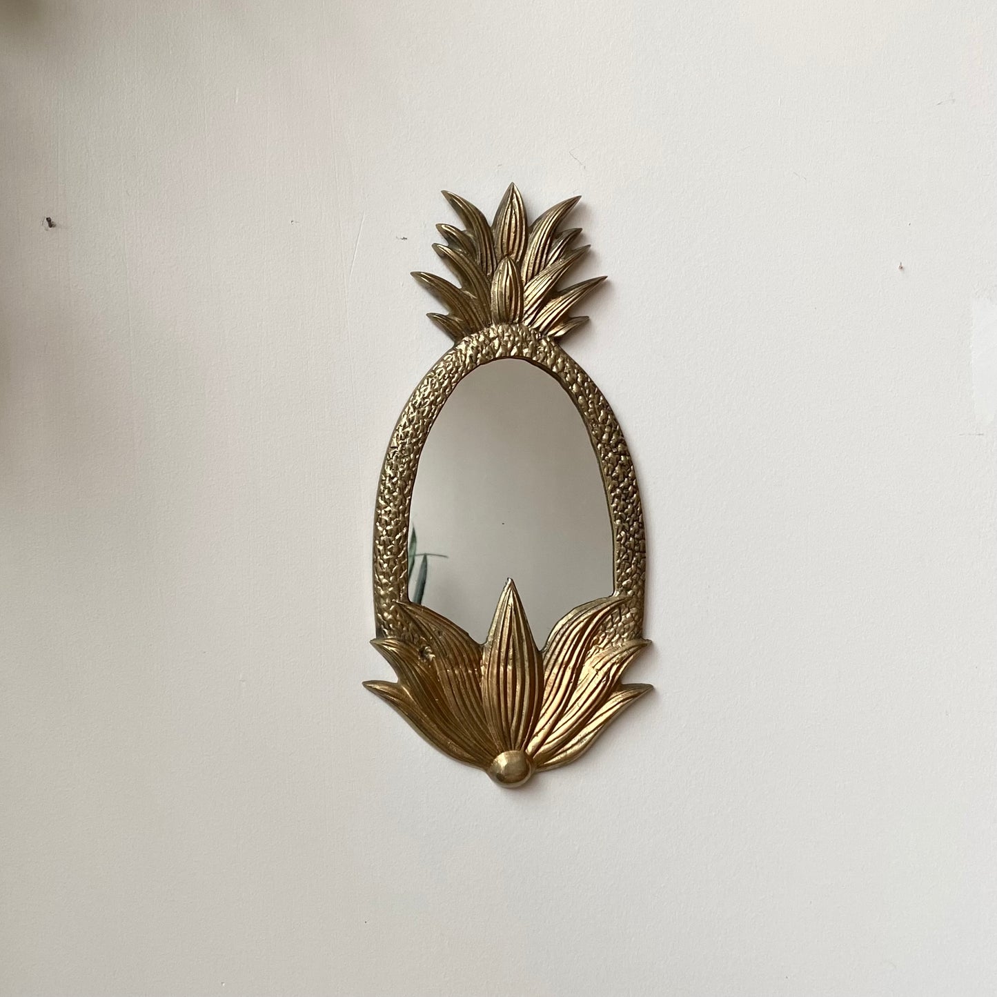 Vintage Brass Pineapple Accent Mirror