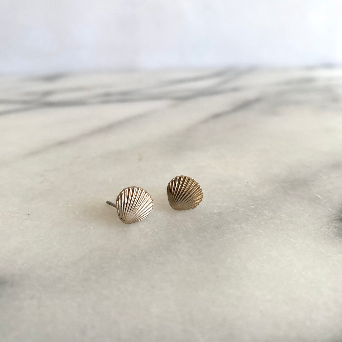 Vintage Silver Seashell Earrings