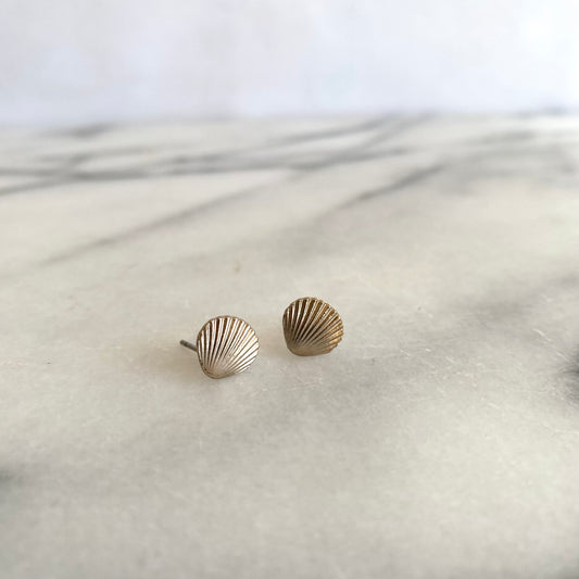 Vintage Silver Seashell Earrings