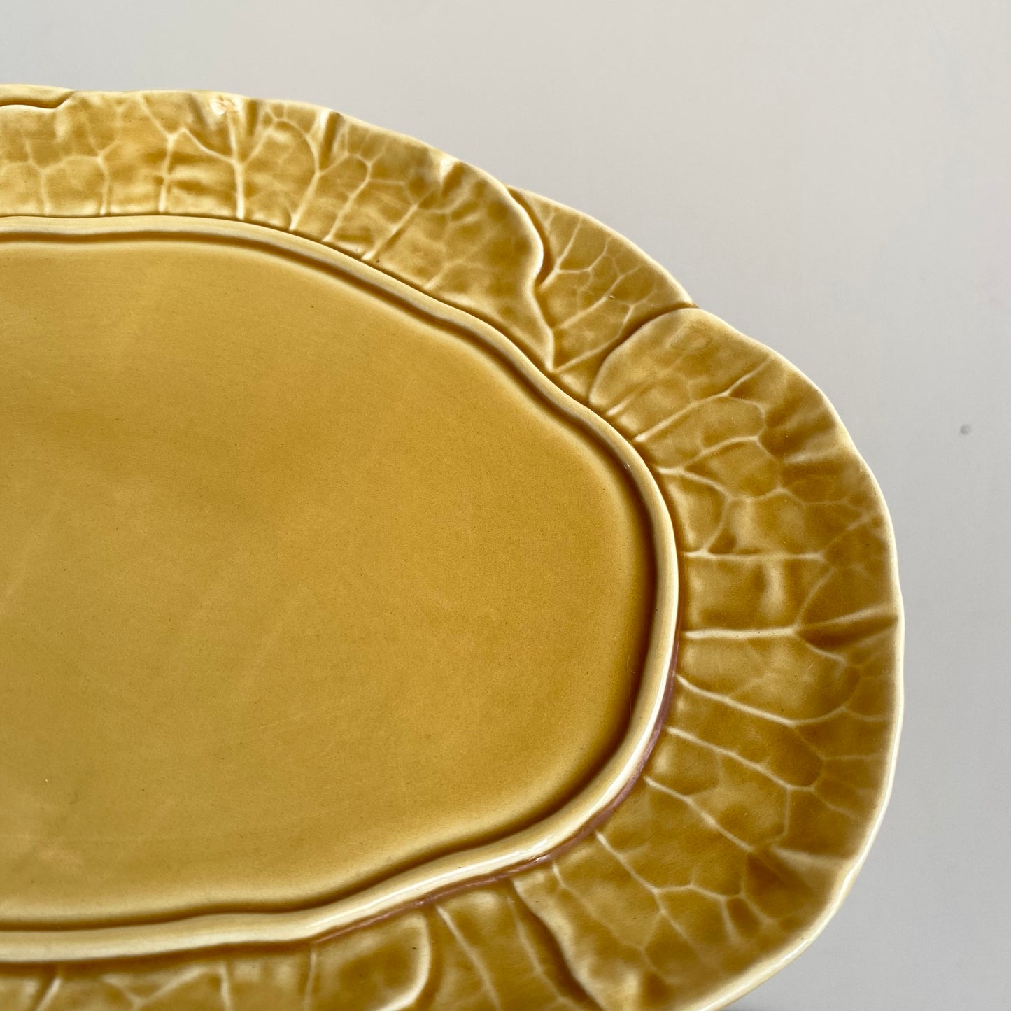 Vintage Covered Dish, Golden Cabbage Leaf