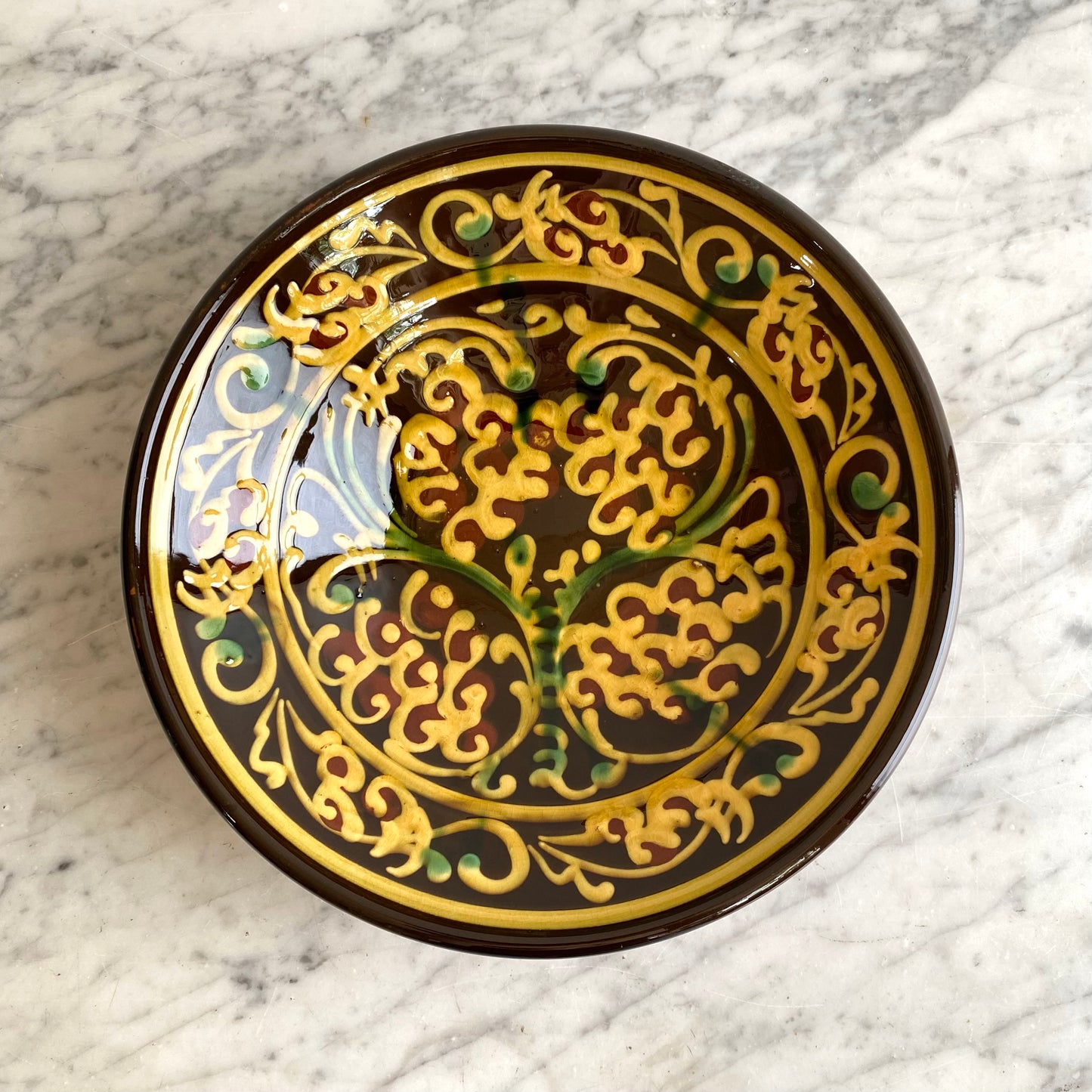 Vintage Hungarian Folk Art Bowl, 10.75"